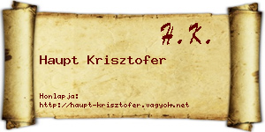 Haupt Krisztofer névjegykártya